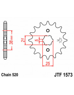 Pignon JT SPROCKETS acier standard 1573 - 520 2