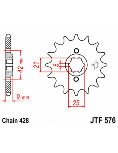 Pignon JT SPROCKETS acier standard 576 - 428 Pignon JT SPROCKETS acier standard 576 - 428