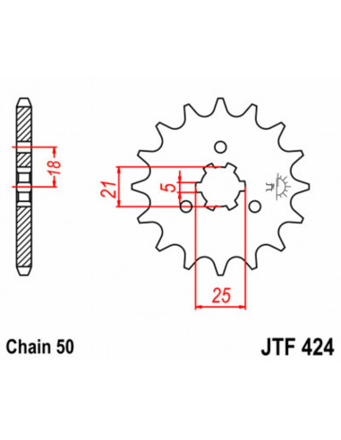 Pignon JT SPROCKETS acier standard 424 - 530