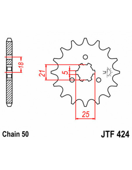 Pignon JT SPROCKETS acier standard 424 - 530