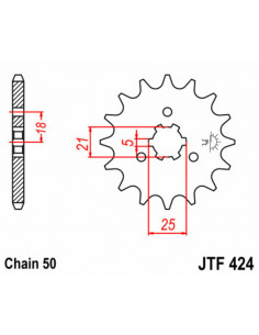 Pignon JT SPROCKETS acier standard 424 - 428 2