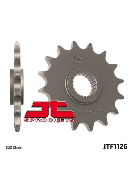 Pignon JT SPROCKETS acier standard 1126 - 520 Pignon JT SPROCKETS acier standard 1126 - 520