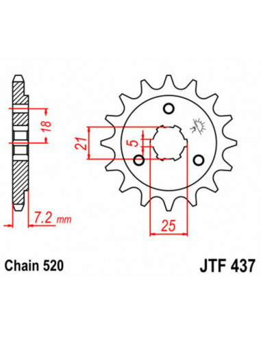 Pignon JT SPROCKETS acier standard 437 - 520