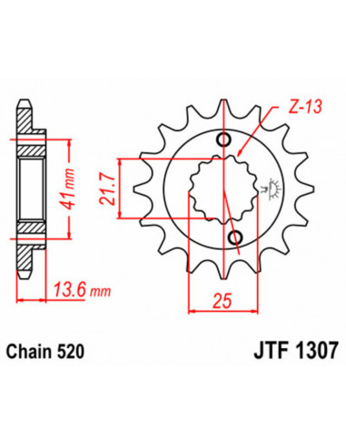 Pignon JT SPROCKETS acier standard 1307 - 520