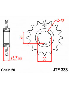 Pignon JT SPROCKETS acier standard 333 - 630 2