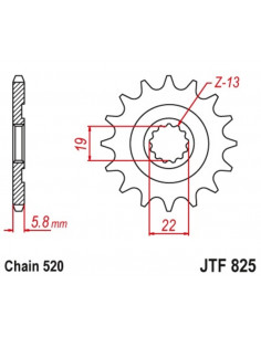 Pignon JT SPROCKETS acier anti-boue 825 - 520 2