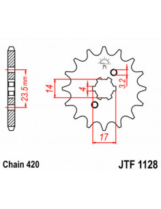 Pignon JT SPROCKETS acier standard 1128 - 420 2