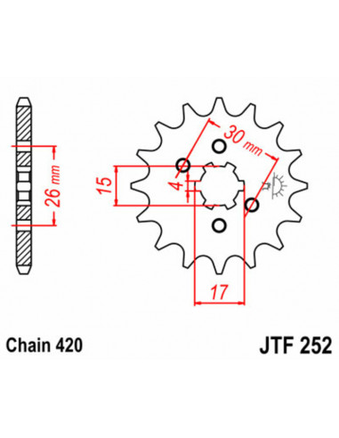 Pignon JT SPROCKETS acier standard 252 - 420 Pignon JT SPROCKETS acier standard 252 - 420