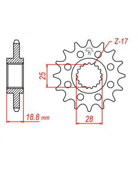 Pignon JT SPROCKETS acier standard 704 - 525 Pignon JT SPROCKETS acier standard 704 - 525