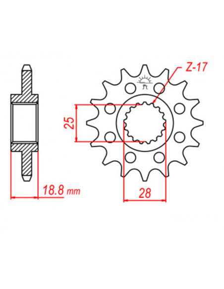 Pignon JT SPROCKETS acier standard 704 - 525 Pignon JT SPROCKETS acier standard 704 - 525