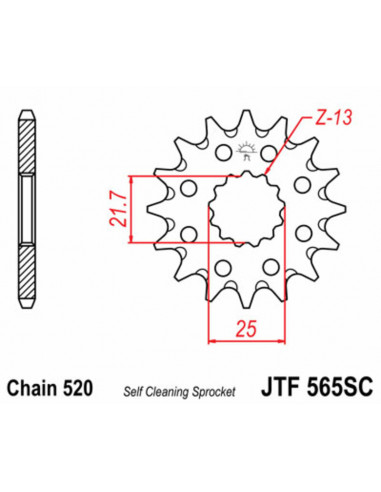 Pignon JT SPROCKETS acier anti-boue 565 - 520