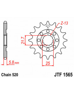 Pignon JT SPROCKETS acier standard 1565 - 520 2