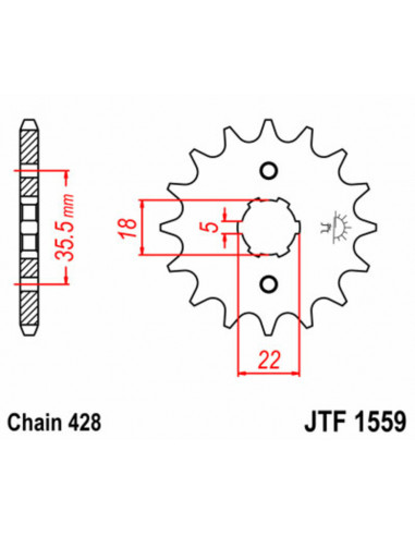 Pignon JT SPROCKETS acier standard 1559 - 525