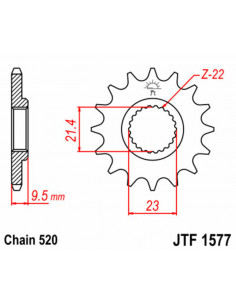 Pignon JT SPROCKETS acier standard 1577 - 520 2