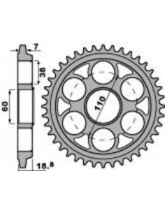 Couronne PBR aluminium Ultra-Light anodisé dur 4522 - 525