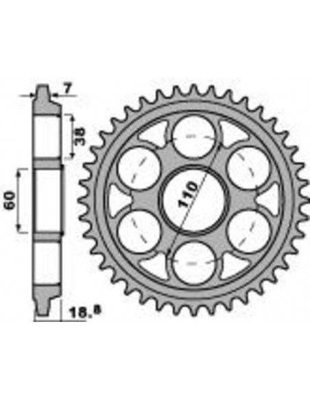 Couronne PBR aluminium Ultra-Light anodisé dur 4522 - 525