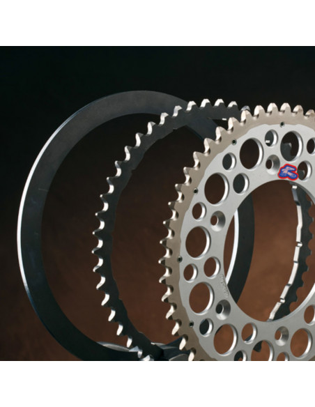 Couronne RENTHAL Twinring aluminium Ultra-Light anti-boue anodisé dur HA - 520