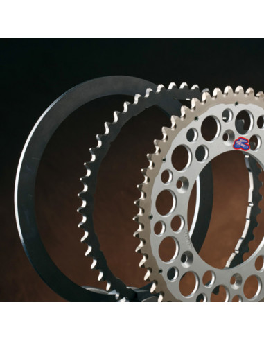 Couronne RENTHAL Twinring aluminium Ultra-Light anti-boue anodisé dur HA - 520