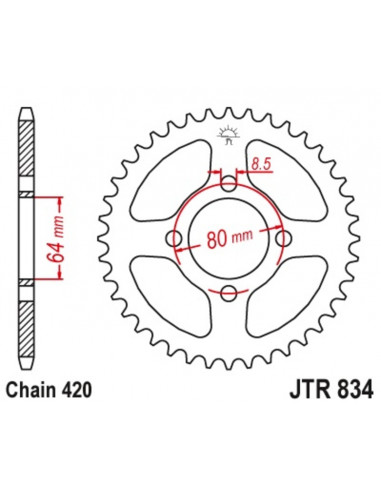 Couronne JT SPROCKETS acier standard 834 - 420