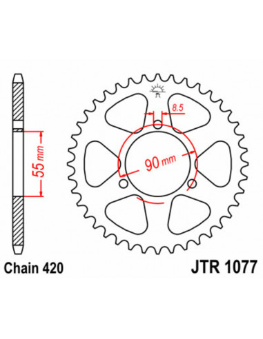 Couronne JT SPROCKETS acier standard 1077 - 420