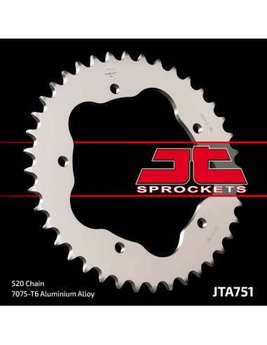 Couronne JT SPROCKETS aluminium Ultra-Light 751 - 520 Couronne JT SPROCKETS aluminium Ultra-Light 751 - 520