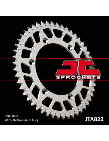 Couronne JT SPROCKETS aluminium Ultra-Light anti-boue 822 - 520