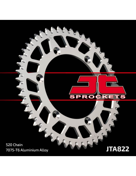 Couronne JT SPROCKETS aluminium Ultra-Light anti-boue 822 - 520