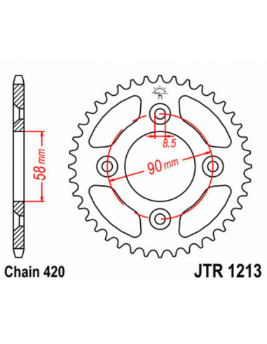 Couronne JT SPROCKETS acier standard 1213 - 420