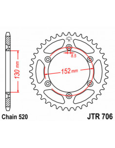 Couronne JT SPROCKETS acier standard 706 - 520