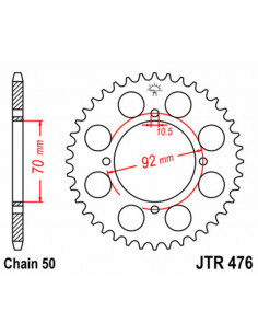 Couronne JT SPROCKETS acier standard 476 - 530