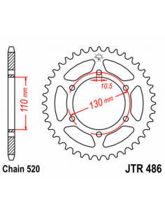 Couronne JT SPROCKETS acier standard 486 - 520