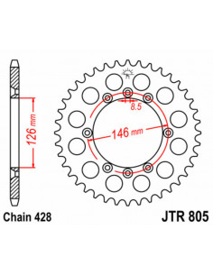 Couronne JT SPROCKETS acier standard 805 - 428