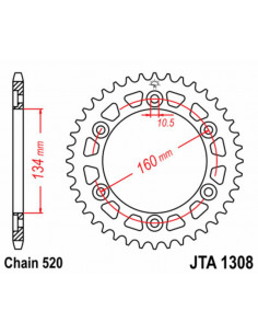 Couronne JT SPROCKETS aluminium Ultra-Light 1308 - 520