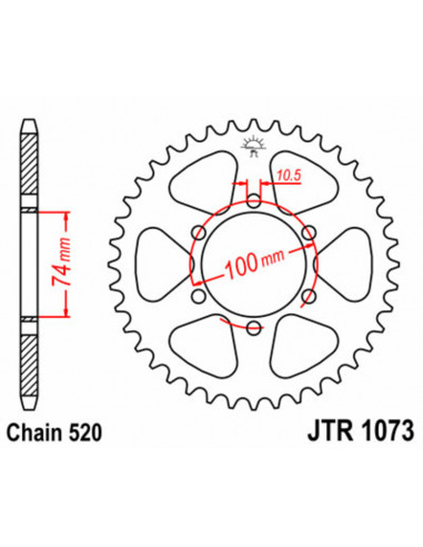 Couronne JT SPROCKETS acier standard 1073 - 520