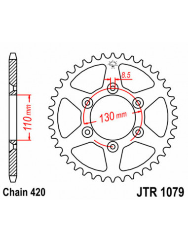 Couronne JT SPROCKETS acier standard 1079 - 420