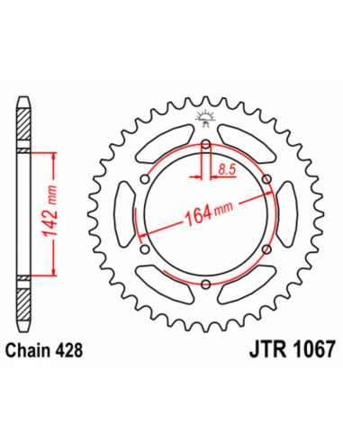 Couronne JT SPROCKETS acier standard 1067 - 428