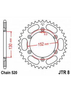 Couronne JT SPROCKETS acier standard 8 - 520