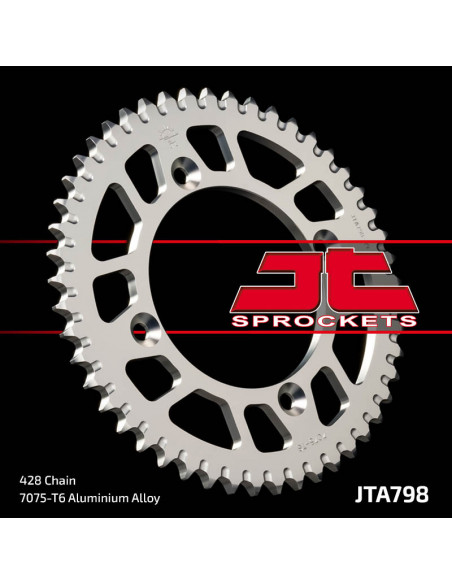 Couronne JT SPROCKETS aluminium Ultra-Light anti-boue 798 - 428