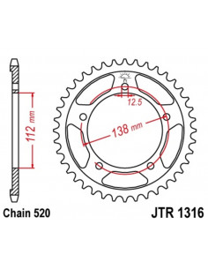 Couronne JT SPROCKETS acier standard 1316 - 520 2