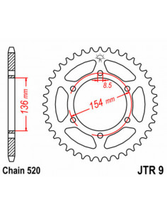 Couronne JT SPROCKETS acier standard 9 - 520