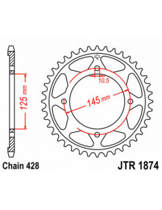 Couronne JT SPROCKETS acier standard 1874 - 428