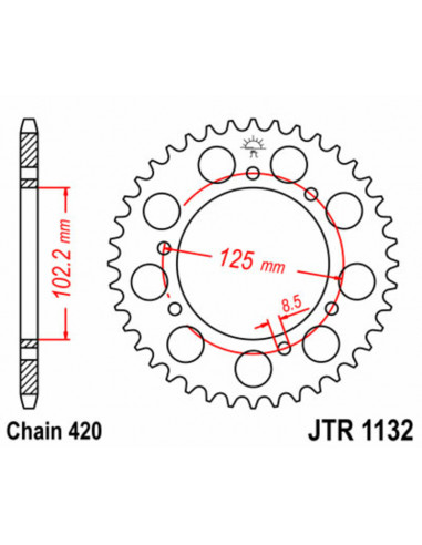 Couronne JT SPROCKETS acier standard 1132 - 420