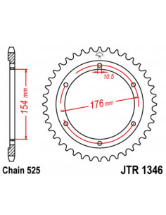 Couronne JT SPROCKETS acier standard 1346 - 525 2