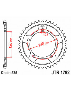 Couronne JT SPROCKETS acier standard 1792 - 525