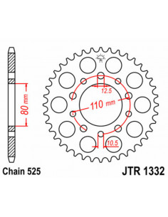 Couronne JT SPROCKETS acier standard 1332 - 525