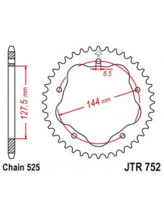 Couronne JT SPROCKETS acier 752 - 525 2