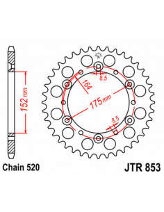 Couronne JT SPROCKETS acier standard 853 - 520