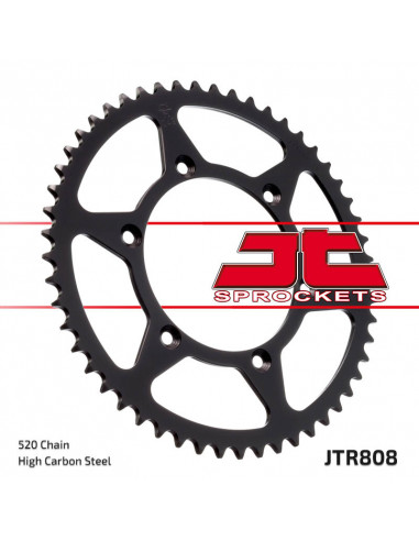 Couronne JT SPROCKETS acier anti-boue 808 - 520 Couronne JT SPROCKETS acier anti-boue 808 - 520