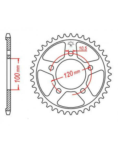 Couronne JT SPROCKETS acier standard 702 - 525 Couronne JT SPROCKETS acier standard 702 - 525