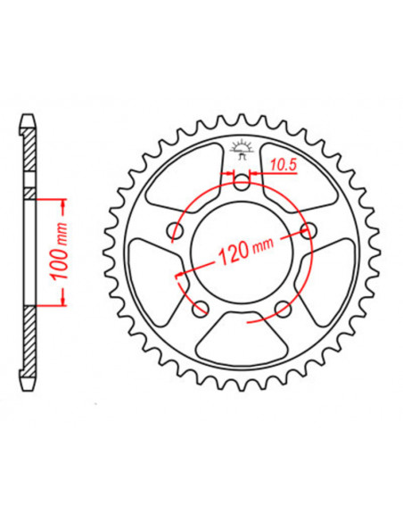 Couronne JT SPROCKETS acier standard 702 - 525 Couronne JT SPROCKETS acier standard 702 - 525